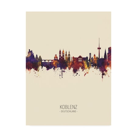 Michael Tompsett 'Koblenz Germany Skyline Portrait III' Canvas Art,35x47